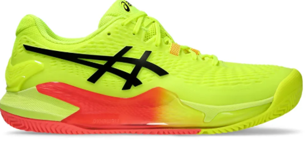 CALZADO ASICS MASCULINO GEL-RESOLUTION 9 CLAY PARIS SAFETY YELLOW/BLACK 10US 28.0CM